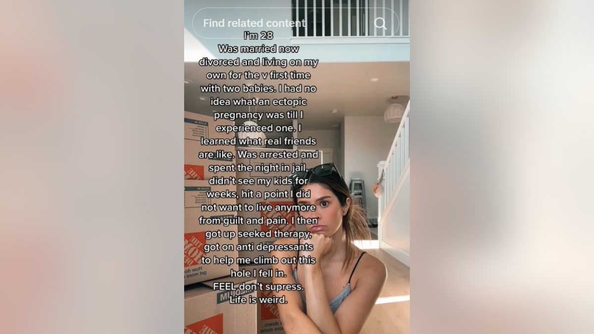 Een screenshot van een Taylor Frankie Paul TikTok-video waarin ze over haar leven vertelt