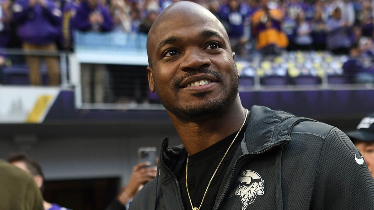 Adrian Peterson bij Vikings wedstrijd