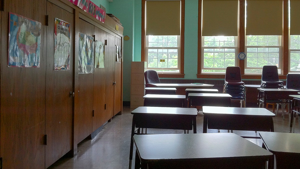 Lege klas op de basisschool.