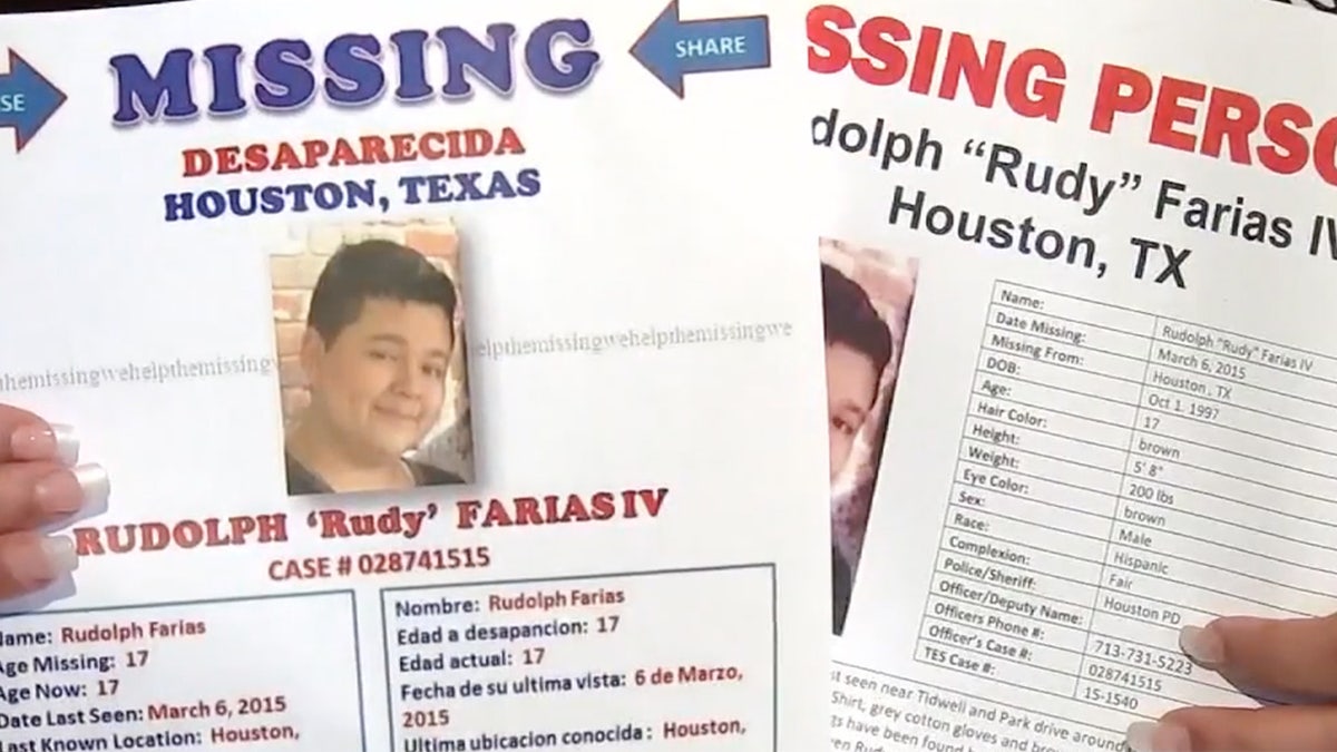 Vermissingsposters voor Rudy Farias.